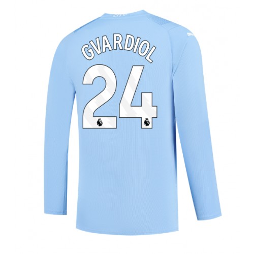 Maillot de foot Manchester City Josko Gvardiol #24 Domicile 2023-24 Manche Longue
